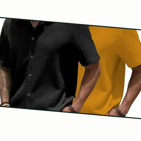 Black_&_Yellow_Premium_Poly_Cotton_Casual_Shirt_For_Men_(Pack_Of_2)