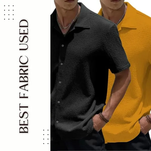 Black_&_Yellow_Premium_Poly_Cotton_Casual_Shirt_For_Men_(Pack_Of_2)