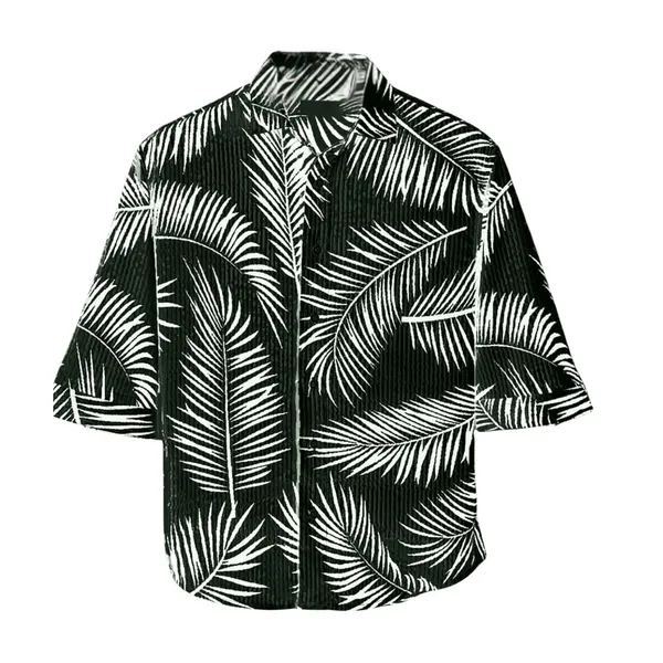 Green_Premium_Corduroy_Printed_Shirt_For_Men