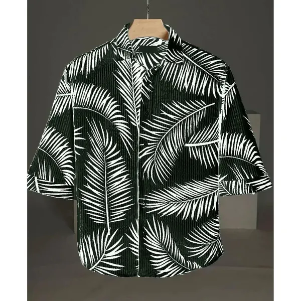 Green_Premium_Corduroy_Printed_Shirt_For_Men