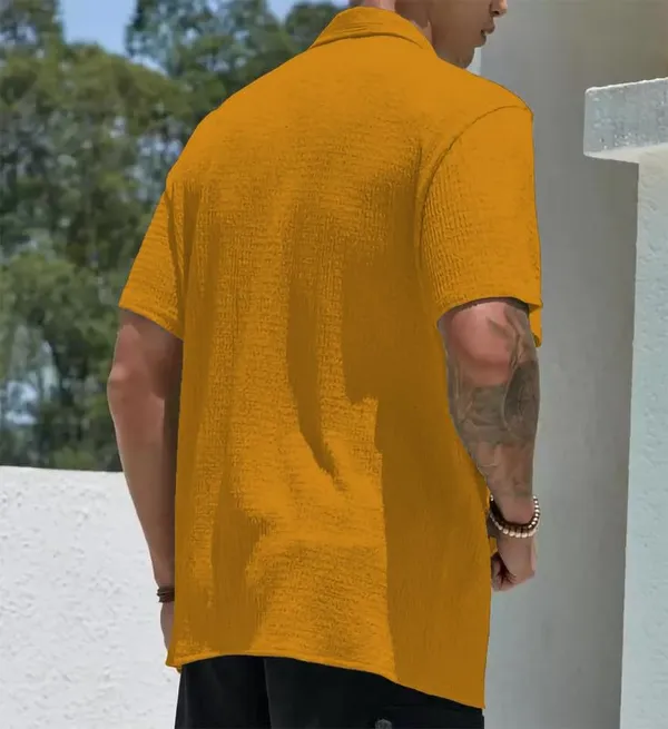 Yellow_Premium_Poly_Cotton_Casual_Shirt_For_Men
