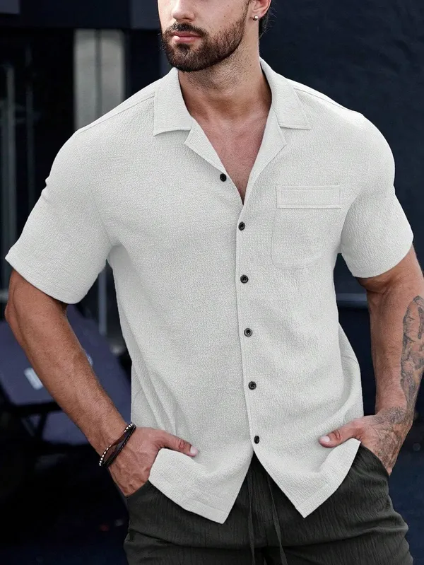 White_Premium_Poly_Cotton_Casual_Shirt_For_Men