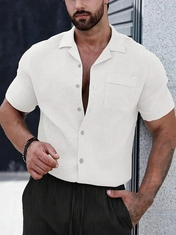 White_Premium_Poly_Cotton_Casual_Shirt_For_Men