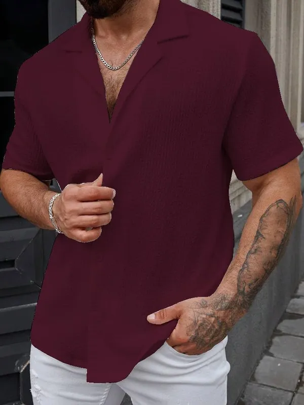Red_Premium_Cotton_Blend_Casual_Shirt_For_Men