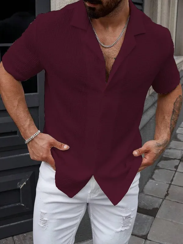 Red_Premium_Cotton_Blend_Casual_Shirt_For_Men