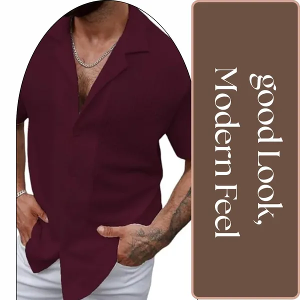 Red_Premium_Cotton_Blend_Casual_Shirt_For_Men