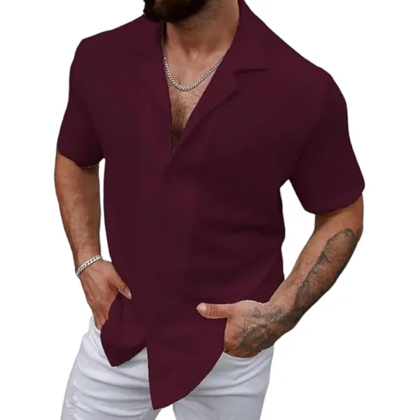 Red_Premium_Cotton_Blend_Casual_Shirt_For_Men