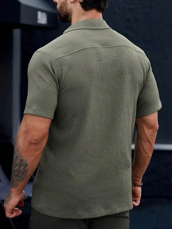Green_Premium_Poly_Cotton_Half_Sleeve_Casual_Shirt_For_Men