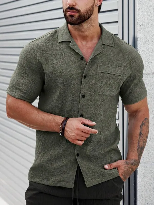 Green_Premium_Poly_Cotton_Half_Sleeve_Casual_Shirt_For_Men