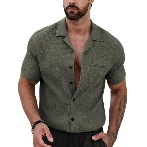 Green_Premium_Poly_Cotton_Half_Sleeve_Casual_Shirt_For_Men