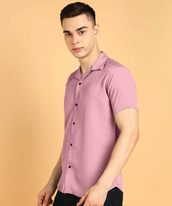 Pink_Premium_Cotton_Blend_Casual_Shirt_For_Men