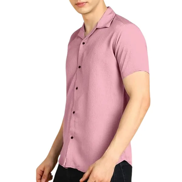 Pink_Premium_Cotton_Blend_Casual_Shirt_For_Men
