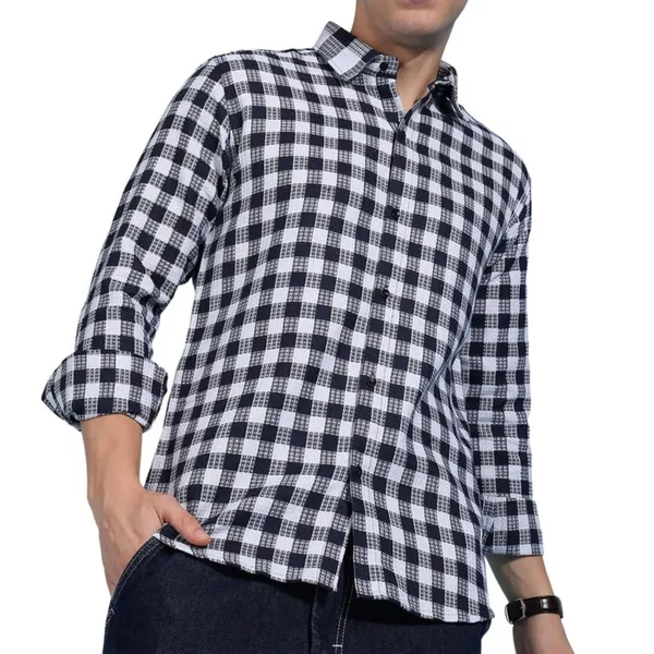 Midnight_Blue_Premium_Pure_Cotton_Checkered_Shirt_For_Men
