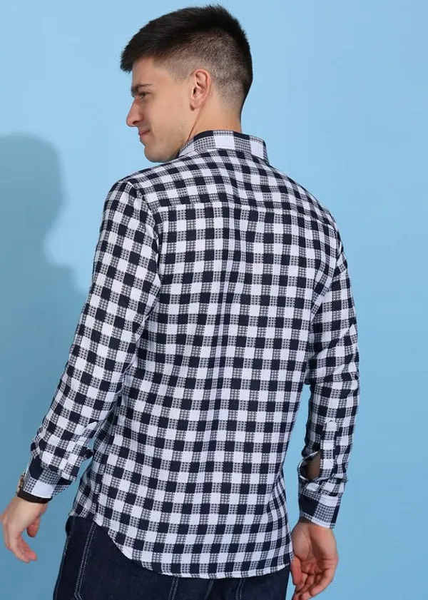 Midnight_Blue_Premium_Pure_Cotton_Checkered_Shirt_For_Men