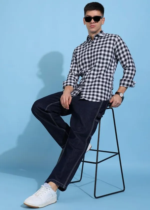 Midnight_Blue_Premium_Pure_Cotton_Checkered_Shirt_For_Men
