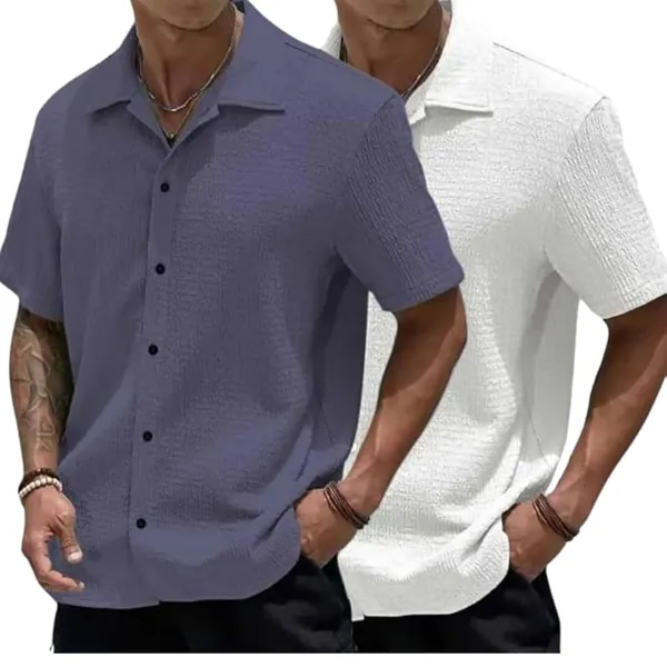 Dark_Grey_&_White_Premium_Poly_Cotton_Casual_Shirt_For_Men_(Pack_Of_2)
