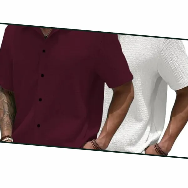 Maroon_&_White_Premium_Poly_Cotton_Casual_Shirt_For_Men_(Pack_Of_2)