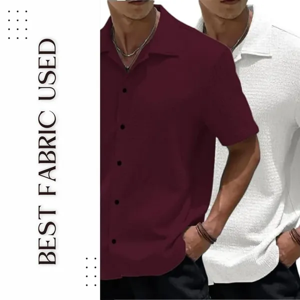 Maroon_&_White_Premium_Poly_Cotton_Casual_Shirt_For_Men_(Pack_Of_2)