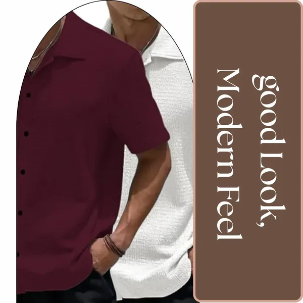 Maroon_&_White_Premium_Poly_Cotton_Casual_Shirt_For_Men_(Pack_Of_2)