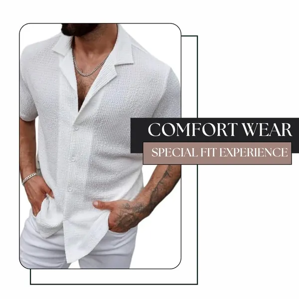 White_Premium_Cotton_Blend_Half_Sleeve_Casual_Shirt_For_Men