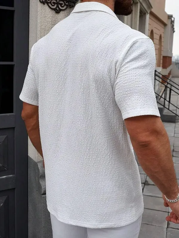 White_Premium_Cotton_Blend_Half_Sleeve_Casual_Shirt_For_Men