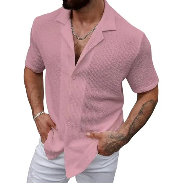 Pink_Premium_Cotton_Blend_Casual_Shirt_For_Men