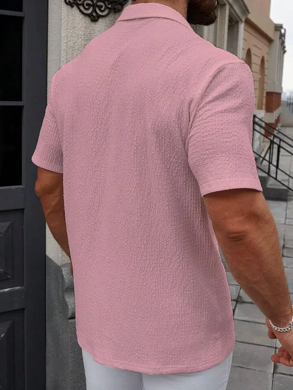 Pink_Premium_Cotton_Blend_Casual_Shirt_For_Men