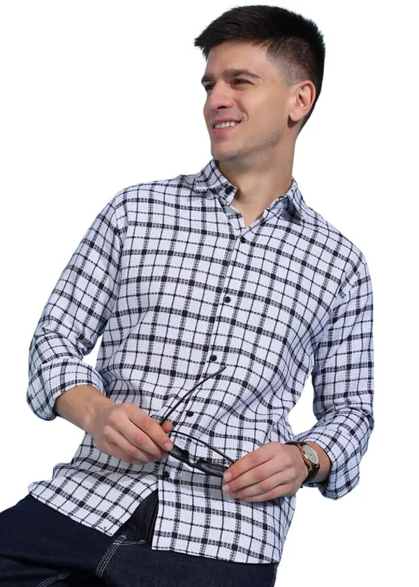 Light_Blue_Premium_Pure_Cotton_Checkered_Shirt_For_Men
