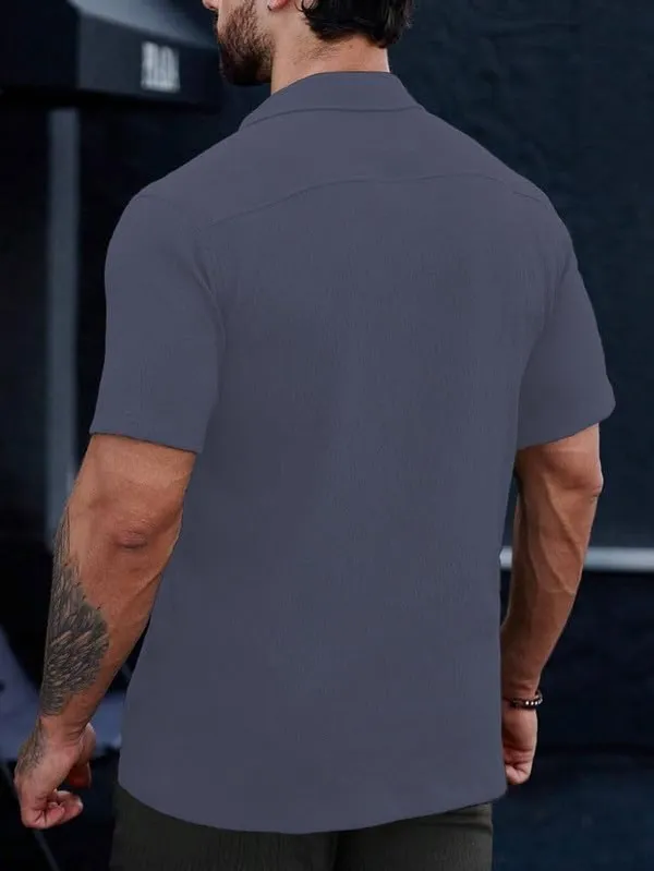 Grey_Premium_Poly_Cotton_Half_Sleeve_Casual_Shirt_For_Men