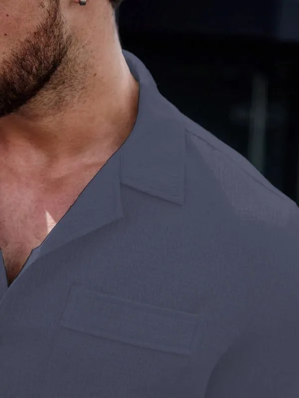 Grey_Premium_Poly_Cotton_Half_Sleeve_Casual_Shirt_For_Men