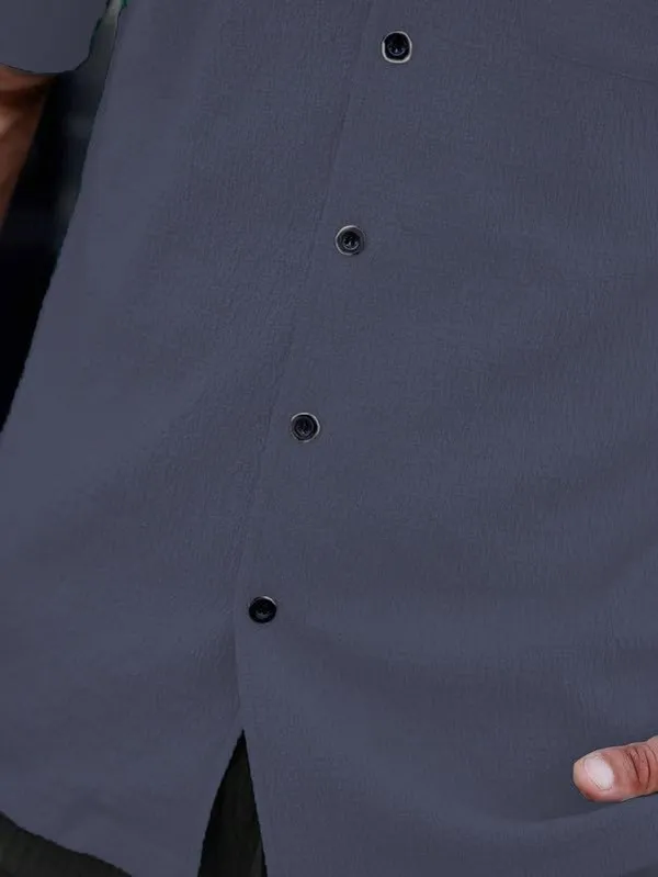 Grey_Premium_Poly_Cotton_Half_Sleeve_Casual_Shirt_For_Men