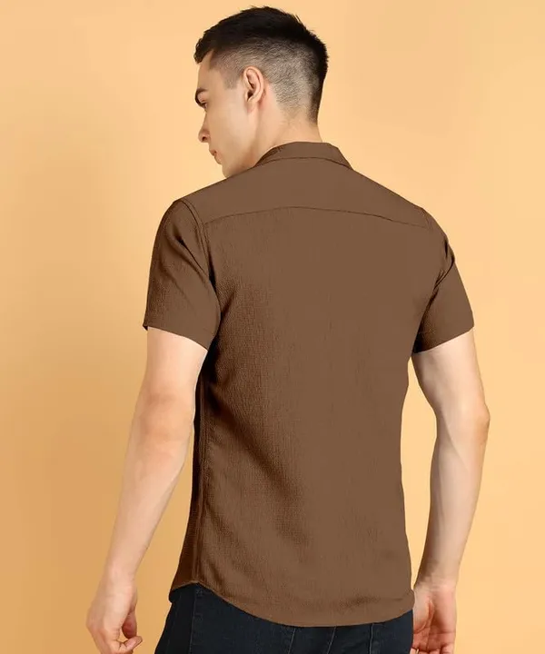 Coffee_Premium_Cotton_Blend_Half_Sleeve_Casual_Shirt_For_Men