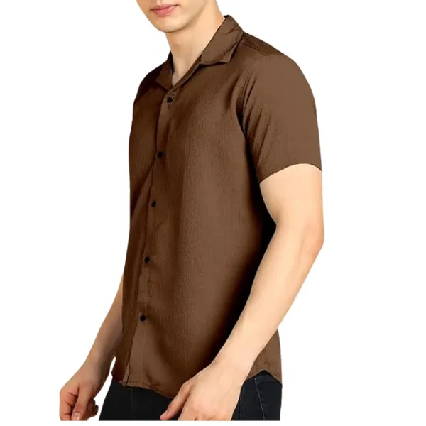 Coffee_Premium_Cotton_Blend_Half_Sleeve_Casual_Shirt_For_Men