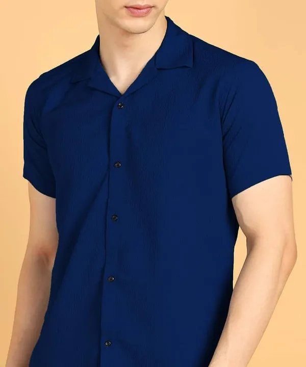 Dark_Blue_Premium_Poly_Cotton_Casual_Shirt_For_Men