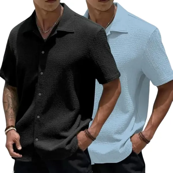 Black_&_Light_Blue_Premium_Poly_Cotton_Casual_Shirt_For_Men_(Pack_Of_2)