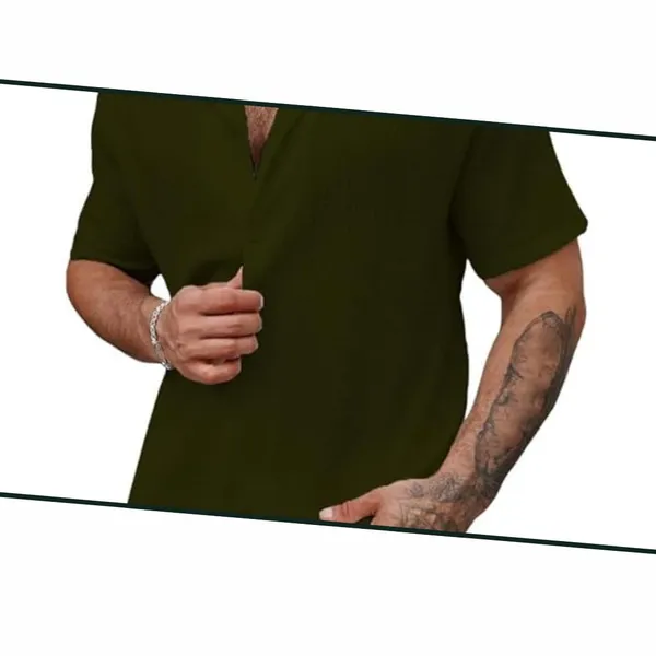 Green_Premium_Cotton_Blend_Casual_Shirt_For_Men