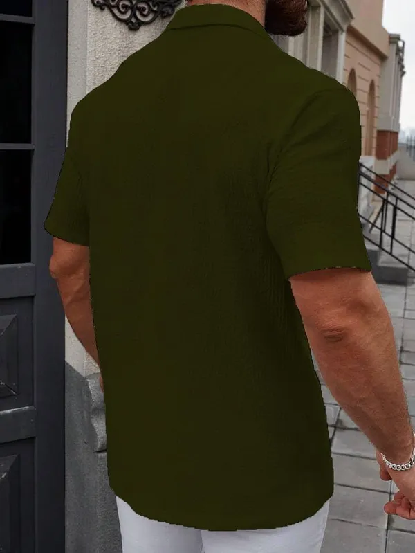Green_Premium_Cotton_Blend_Casual_Shirt_For_Men