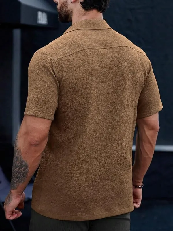Coffee_Premium_Poly_Cotton_Half_Sleeve_Casual_Shirt_For_Men