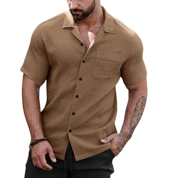 Coffee_Premium_Poly_Cotton_Half_Sleeve_Casual_Shirt_For_Men