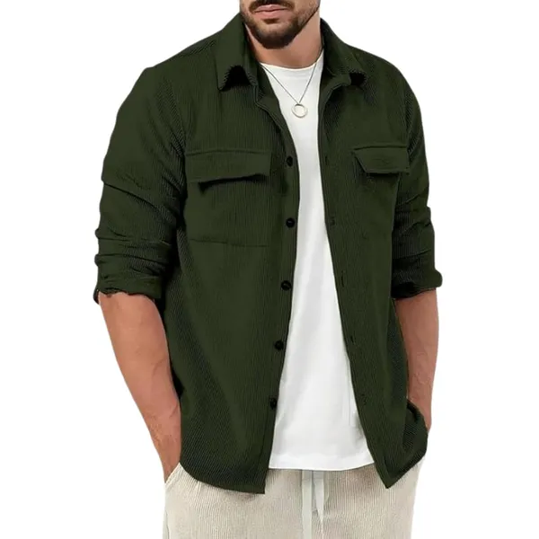 Green_Premium_Corduroy_Casual_Jacket_For_Men
