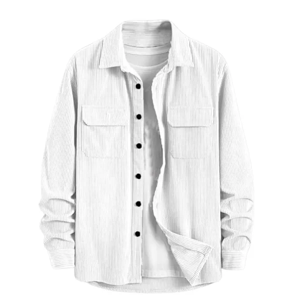White_Premium_Corduroy_Casual_Jacket_For_Men