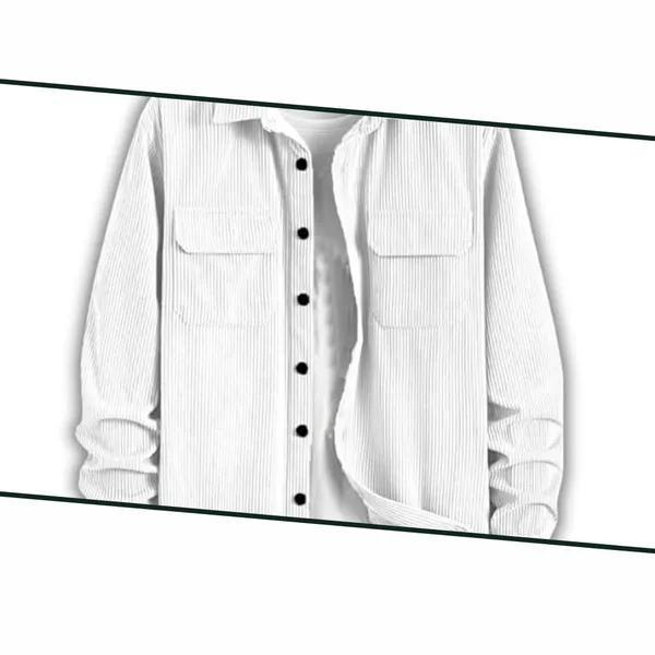 White_Premium_Corduroy_Casual_Jacket_For_Men