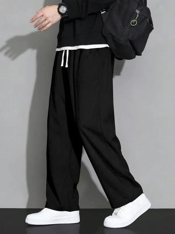 Black_Premium_Lycra_Blend_Track_Pants_For_Men