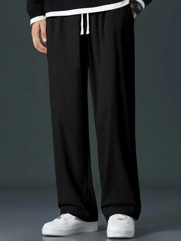 Black_Premium_Lycra_Blend_Track_Pants_For_Men