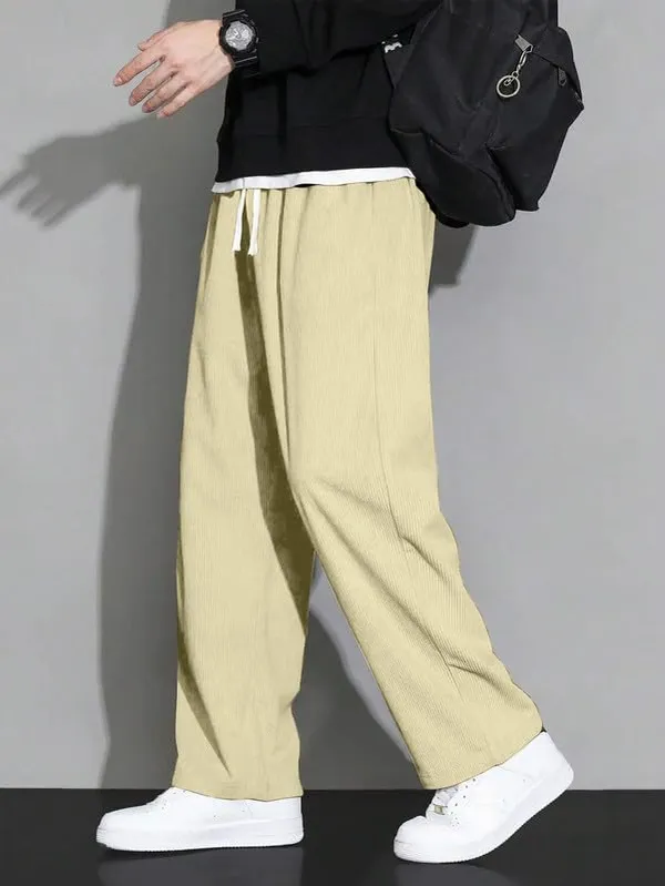 Cream_Premium_Corduroy_Track_Pants_For_Men