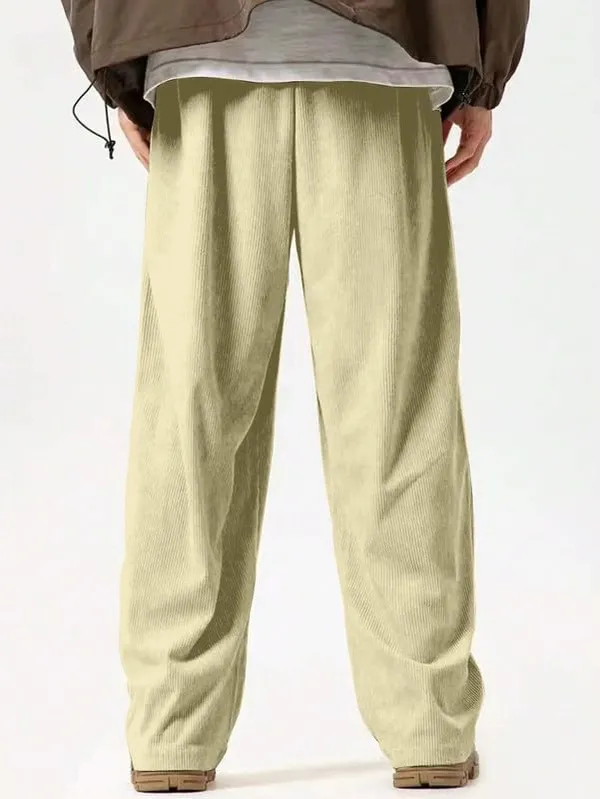 Cream_Premium_Corduroy_Track_Pants_For_Men