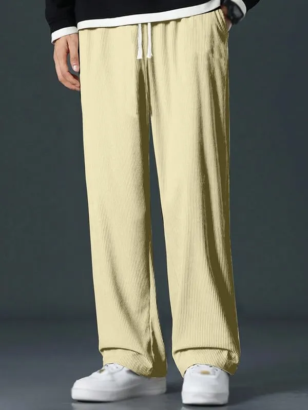 Cream_Premium_Corduroy_Track_Pants_For_Men