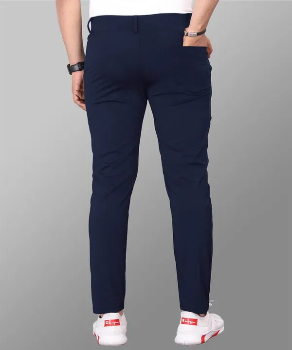 Blue_Premium_Poly_Cotton_Casual_Trousers_For_Men