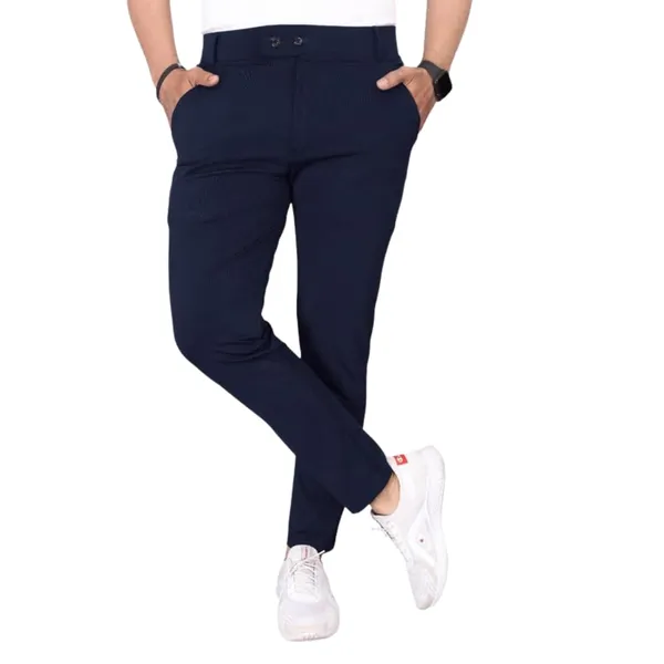 Blue_Premium_Poly_Cotton_Casual_Trousers_For_Men