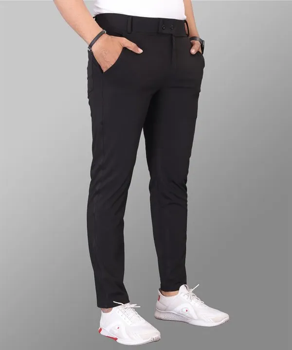 Black_Premium_Lycra_Blend_Casual_Trousers_For_Men